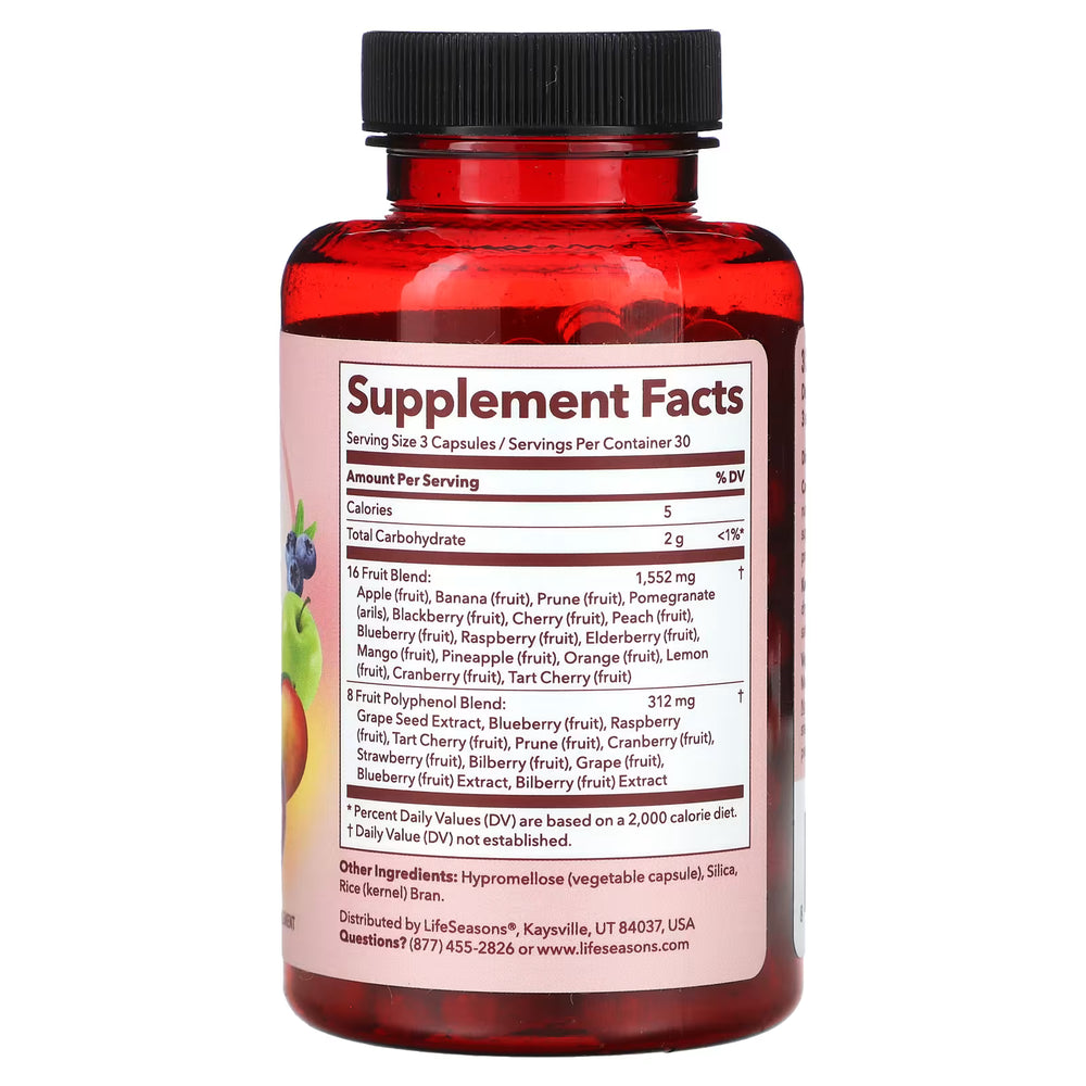 Supplement Facts for LifeSeasons Fruit Boost - 90 Capsules