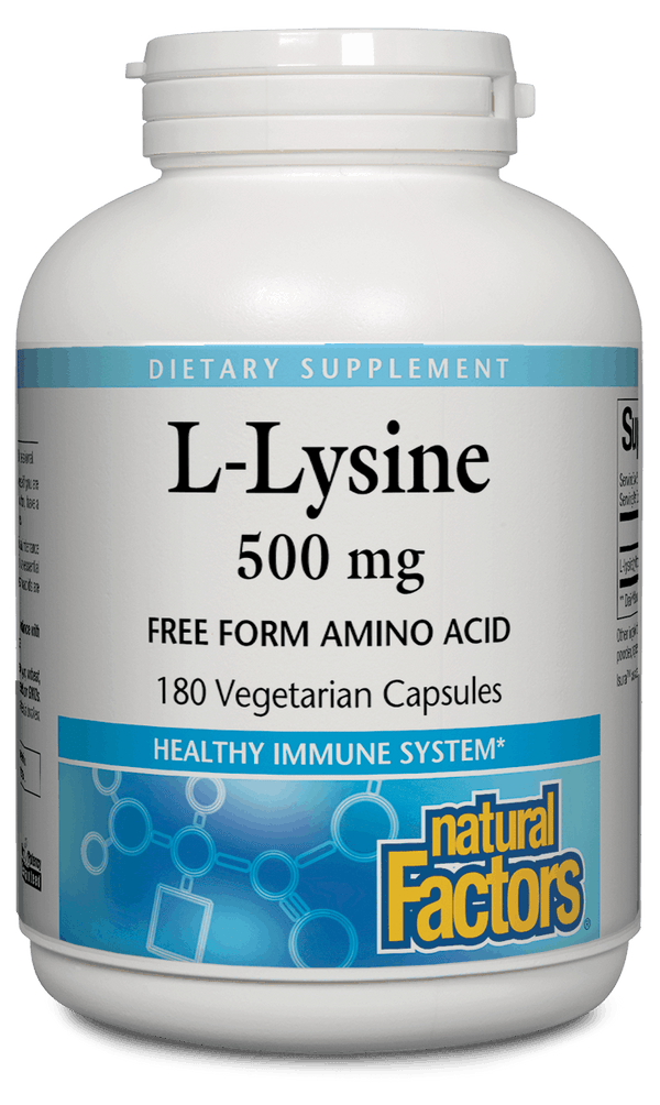 Natural Factors L-Lysine 500 mg 180 capsules