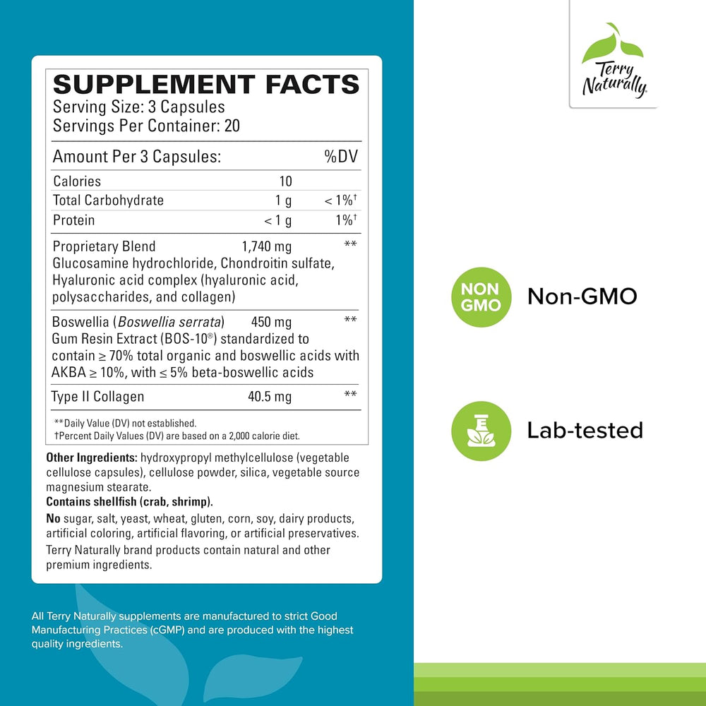 Supplement Facts for Terry Naturally Be Mobile - 60 Capsules