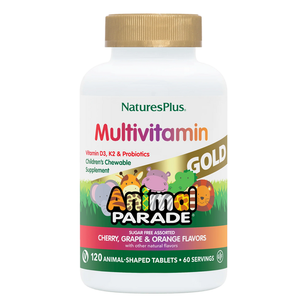 Natures Plus Animal Parade Gold Kids Multivitamin Assorted Flavors - 120 Chewables