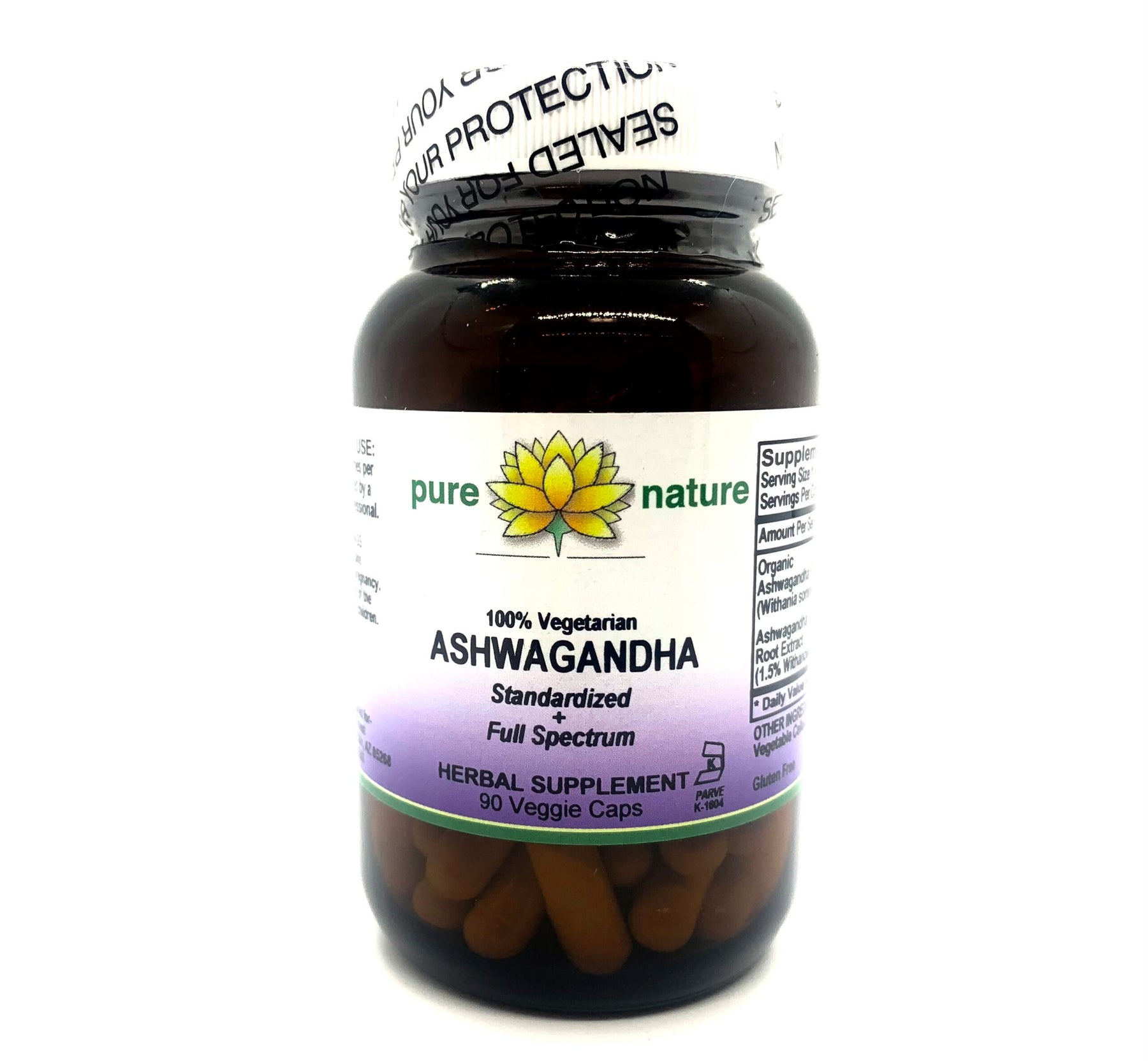 Pure Nature Ashwagandha (Organic) 90 Veg Caps