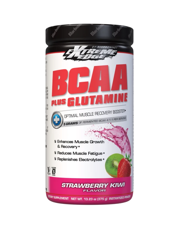 Bluebonnet Extreme Edge BCAA plus Glutamine Powder Strawberry Kiwi 13.23oz