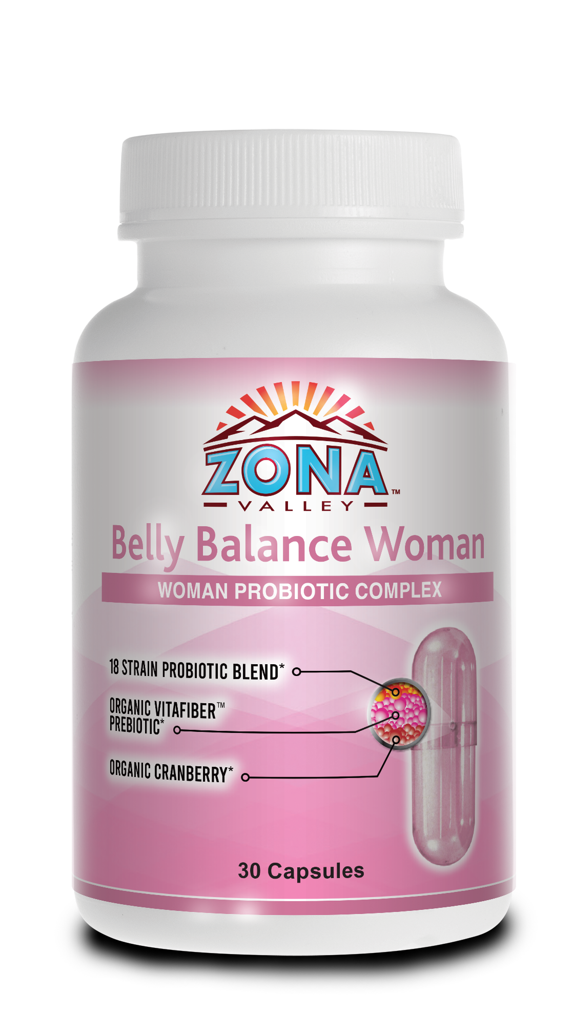 Zona Valley Belly Balance Women's Probiotic - 30 Capsules