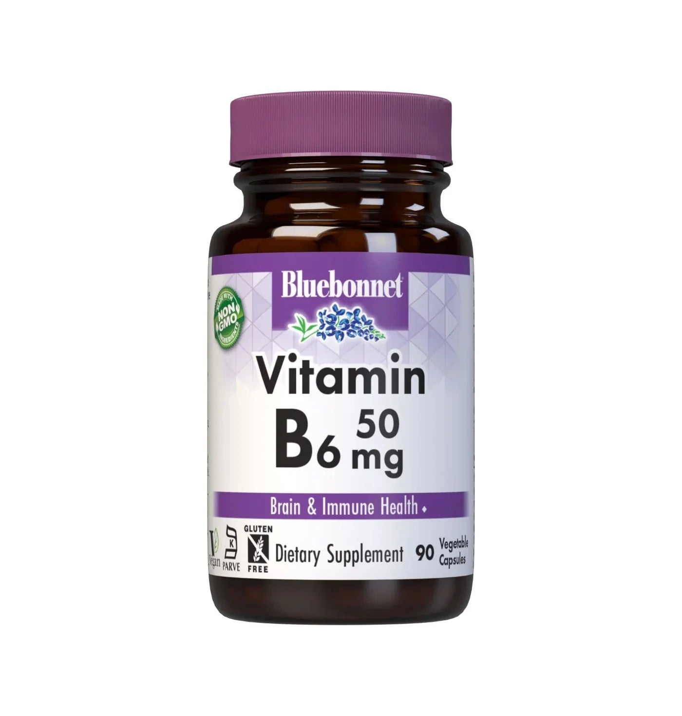 Bluebonnet Vitamin B6, 50 mg, 90 caps