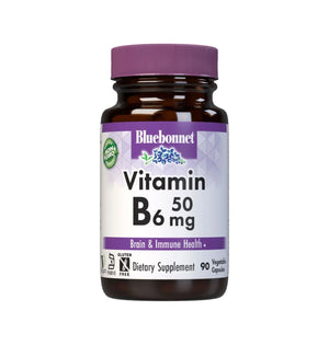 Bluebonnet Vitamin B6, 50 mg, 90 caps