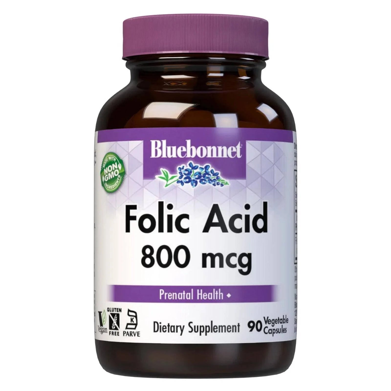 Bluebonnet Folic Acid 800 mcg, 90 caps