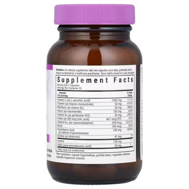 Supplement Facts for Bluebonnet Stress B-Complex with Vitamin C, 50 caps