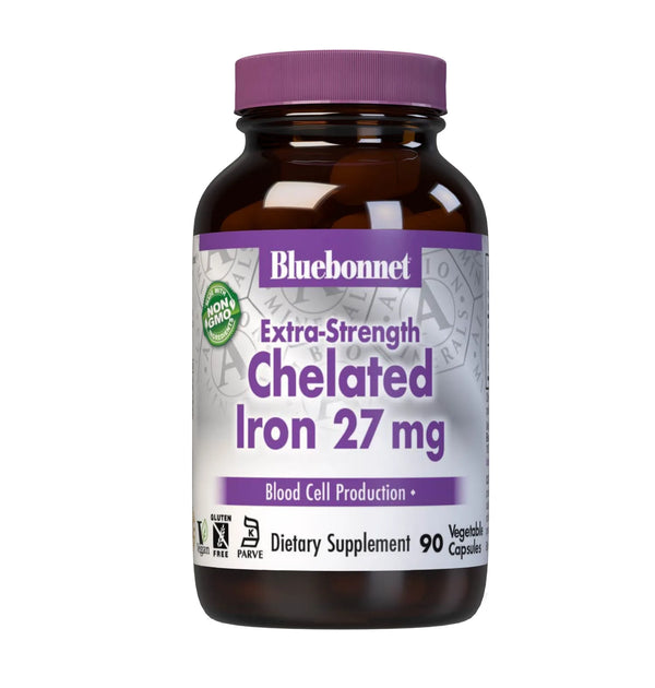 Bluebonnet Chelated Iron 27mg - 90 Veg Caps