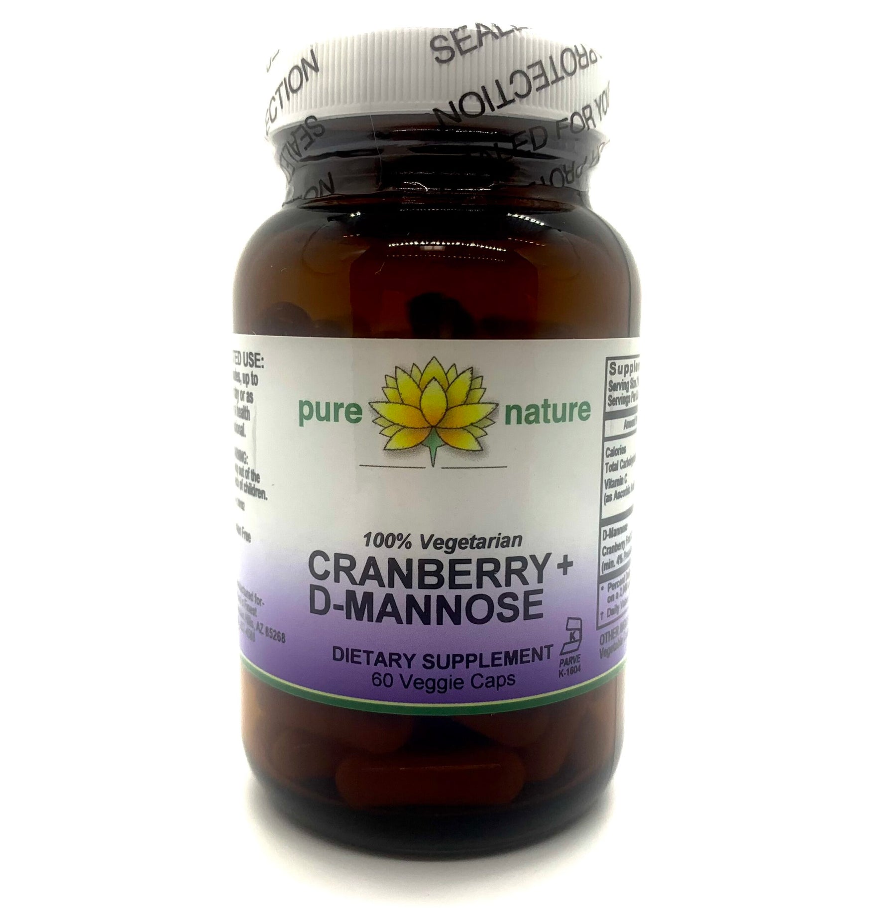 Pure Nature Cranberry + D-Mannose 60 Veg Caps