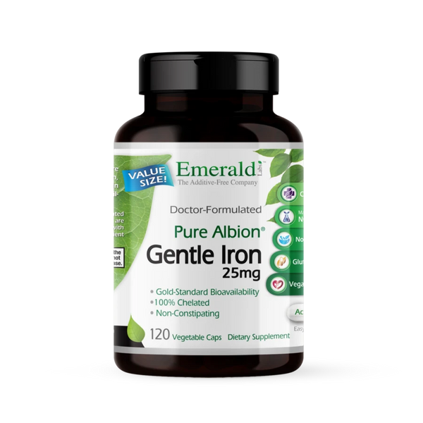Emerald Labs Gentle Iron (Albion Chelated) 25mg 120 veg caps