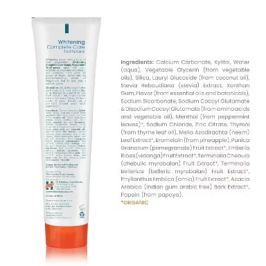 Supplement Facts for Himalaya Botanique Complete Care Whitening Toothpaste, Simply Peppermint