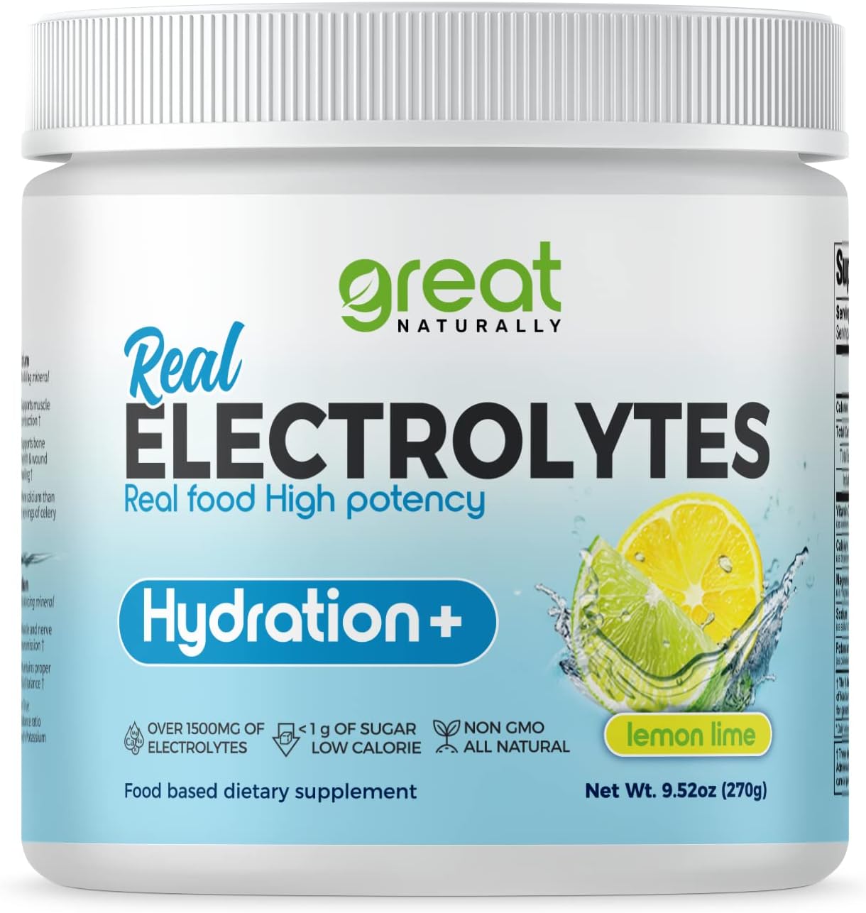 Great Naturally Real Electrolytes Lemon Lime - 9.63 oz