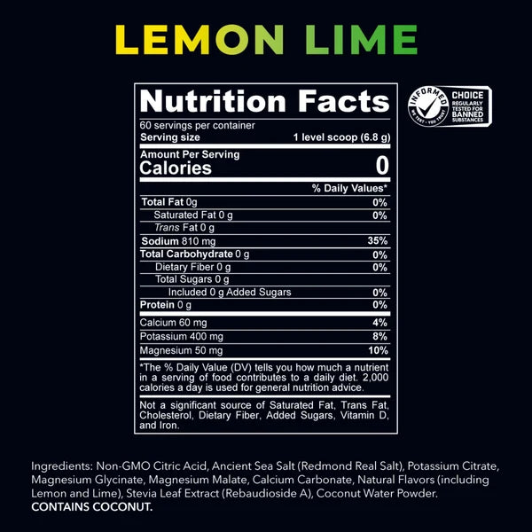 Supplement Facts for Re-Lyte® Hydration Electrolyte Powder 60 Servings