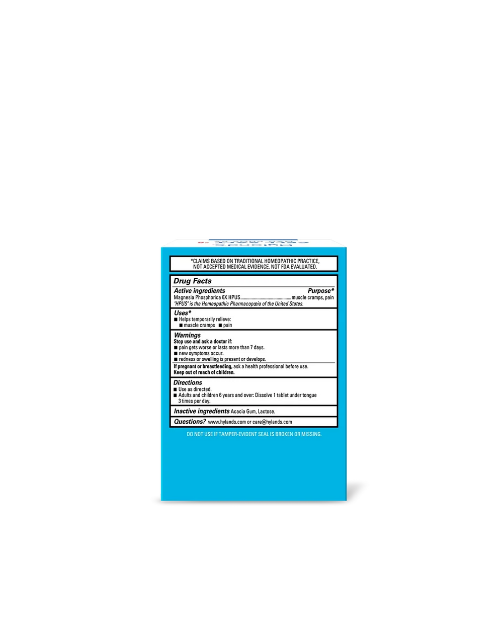 Supplement Facts for Hyland's Cell Salt #8 Mag Phos - 100 Tablet