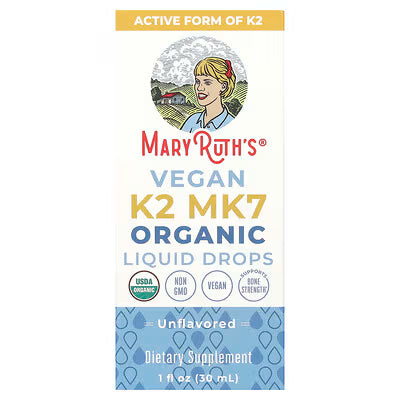 Mary Ruth's Vegan K2 MK7 Organic Liquid Drops, 1 fl. oz.