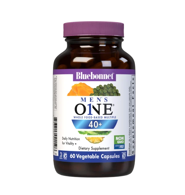 Bluebonnet Men's One 40+ Whole Food Multi 60 Veg Capsules