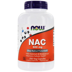 NOW NAC (N-Acetyl-L-Cysteine) 600mg 250 veg capsules