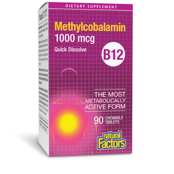 Natural Factors Vitamin B12 Methylcobalamin 1000 mcg 90 Tabs
