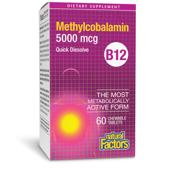 Natural Factors Vitamin B12 Methylcobalamin 5000 mcg 60 Tabs