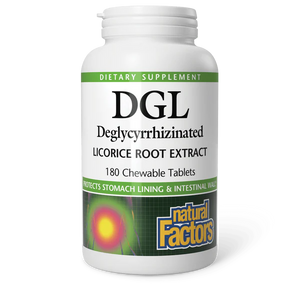 Natural Factors Deglycyrrhizinated Licorice (DGL) 400 mg 180 chewable tabs