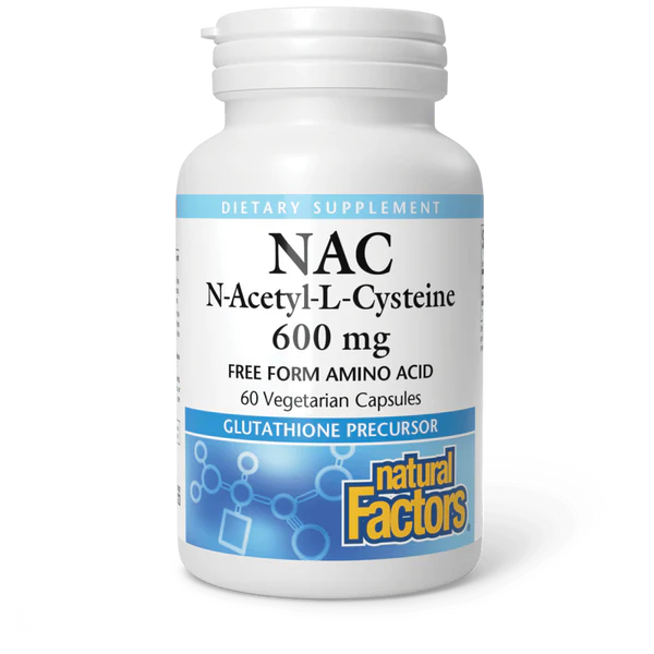 Natural Factors NAC (N-Acetyl-L-Cysteine) 600 mg 60 Vcaps