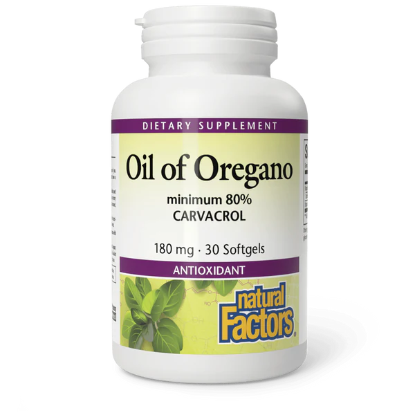 Natural Factors Oil of Oregano 180 mg - 60 Softgels