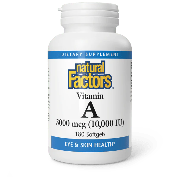 Natural Factors Vitamin A 3000 mcg (10,000 IU) - 180 softgels