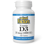 Natural Factors Vitamin D3 1000 IU 180 softgels