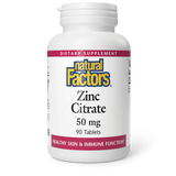 Natural Factors Zinc Citrate 50 mg 90 tabs