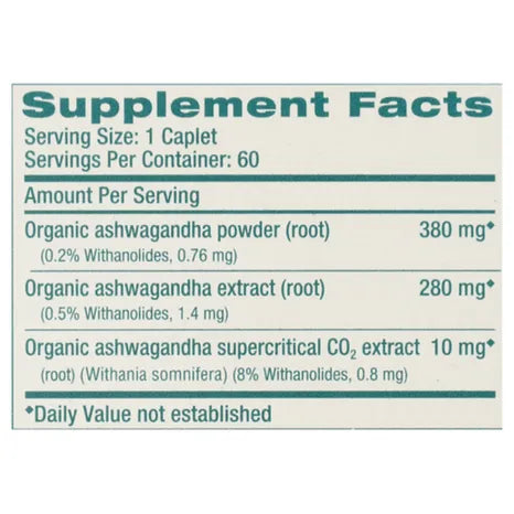 Supplement Facts for Himalaya Organic Ashwagandha