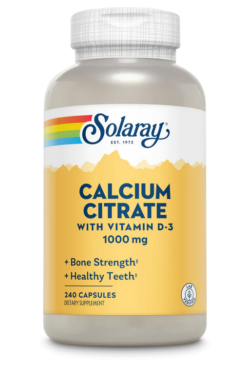 Solaray Calcium Citrate w/ Vitamin D-3 1000mg - 240 Veg Caps