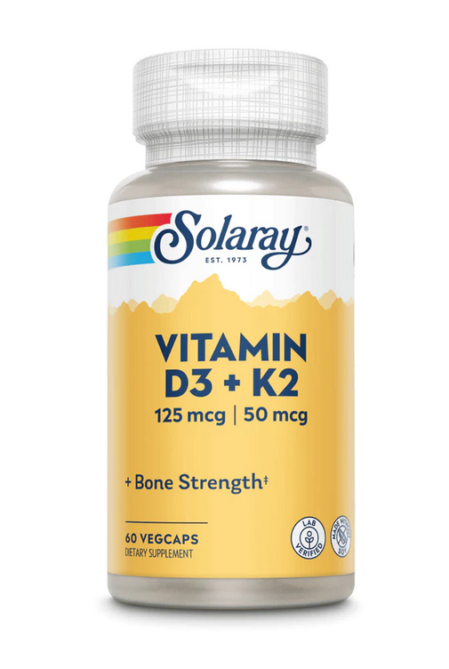 Solaray Vitamin D3 and K2 - 60 Veg Caps