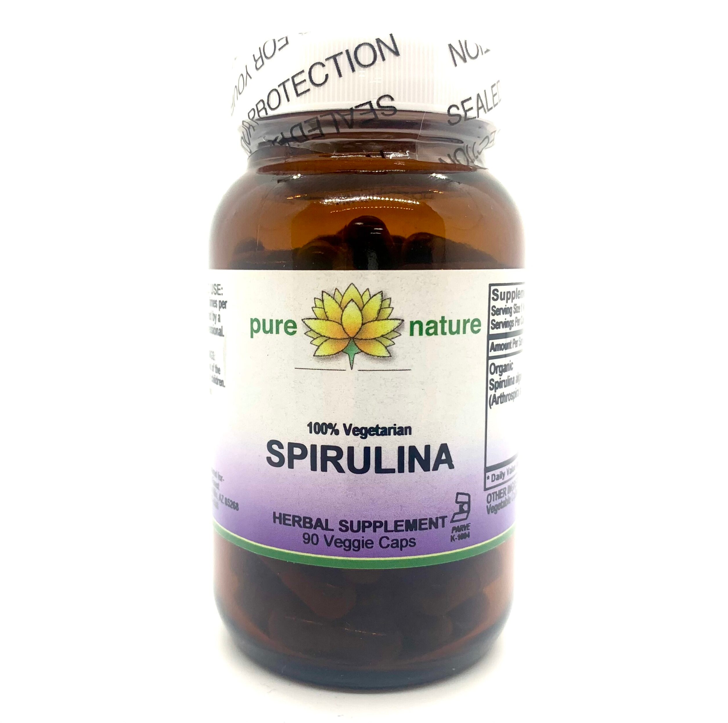 Pure Nature Spirulina (Organic) 90 veg caps