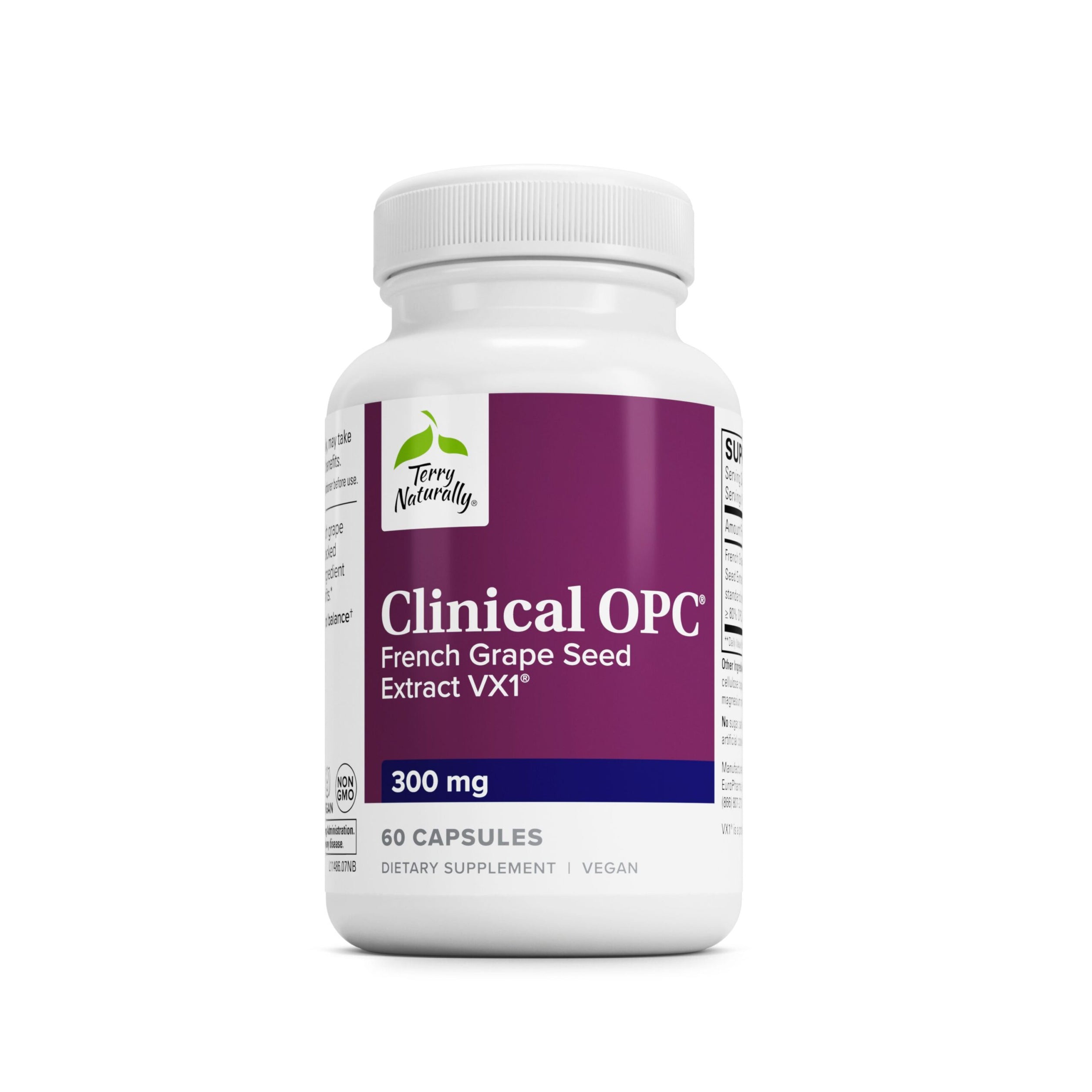 Terry Naturally Clinical OPC French Grape Seed Extract VX1, 300 mg. - 60 capsules