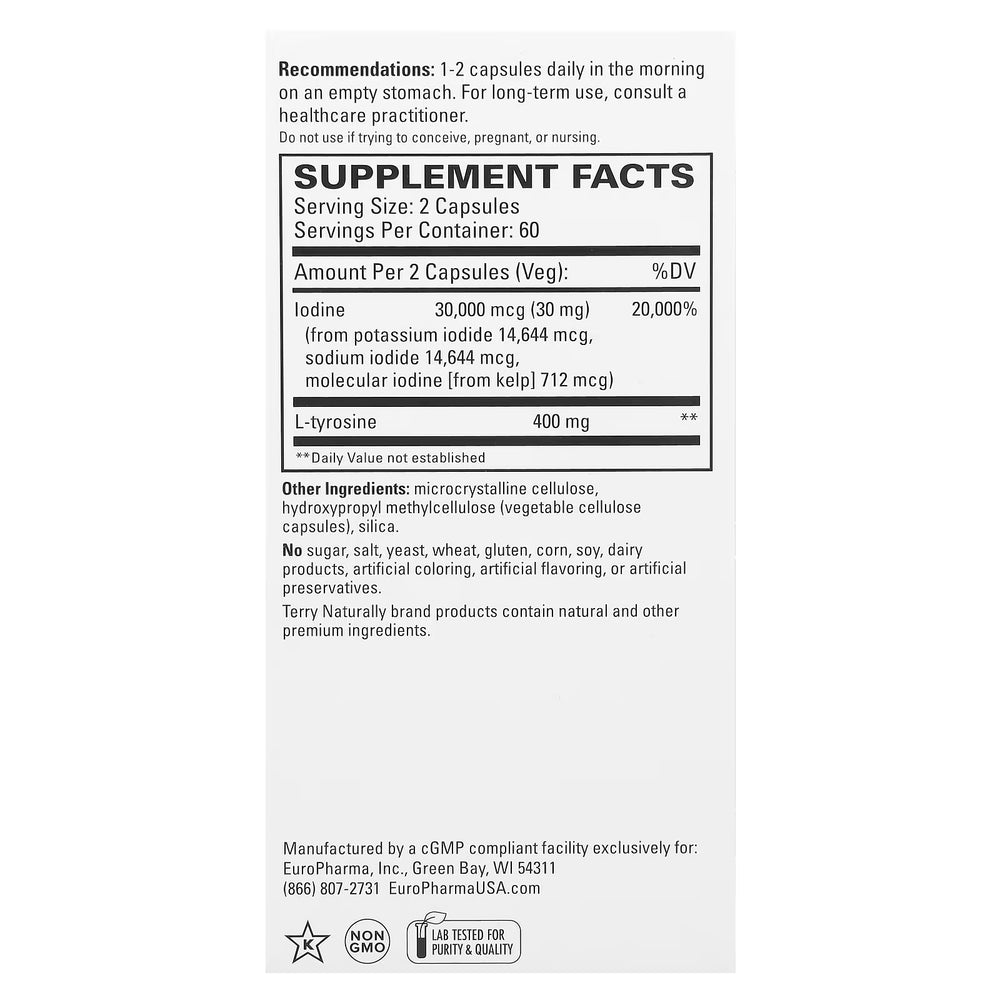 Supplement Facts for Terry Naturally Thyroid Care