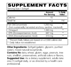 Supplement Facts for Nature's Finest Ultra Omega-3
