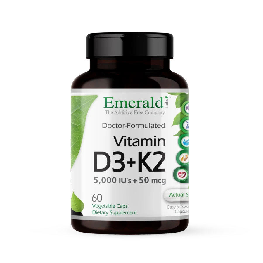 Emerald Labs Vitamin D3 and K2 - 60 veg caps
