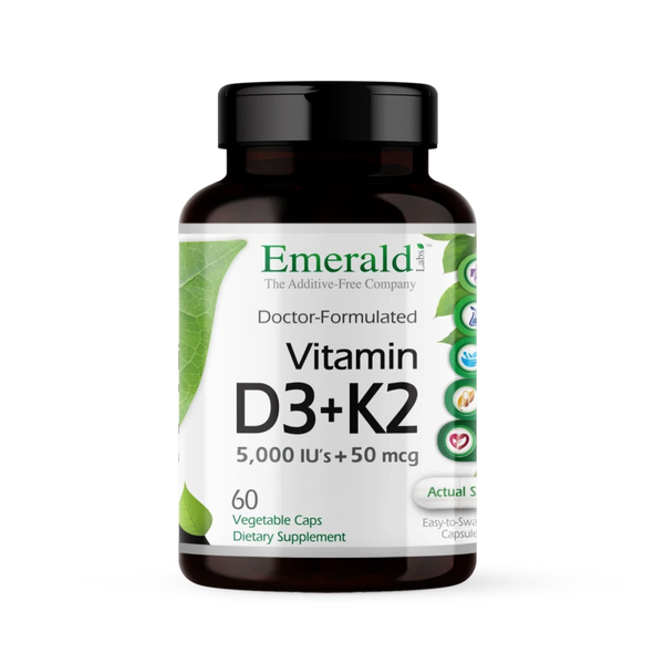 Emerald Labs Vitamin D3 and K2 - 60 veg caps