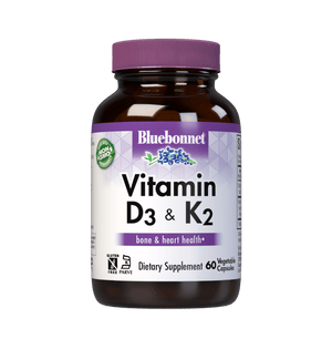 Bluebonnet Vitamin D3 and K2 - 60 vegcaps