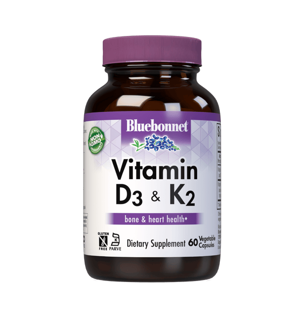 Bluebonnet Vitamin D3 and K2 - 60 vegcaps