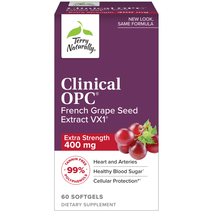 Terry Naturally Clinical OPC Extra Strength Grape Seed Extract 400mg 60 softgels