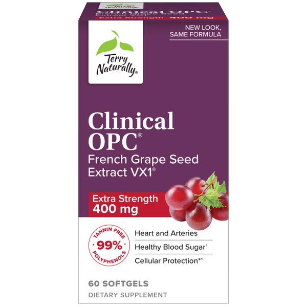 Terry Naturally Clinical OPC Extra Strength Grape Seed Extract 400mg 60 softgels