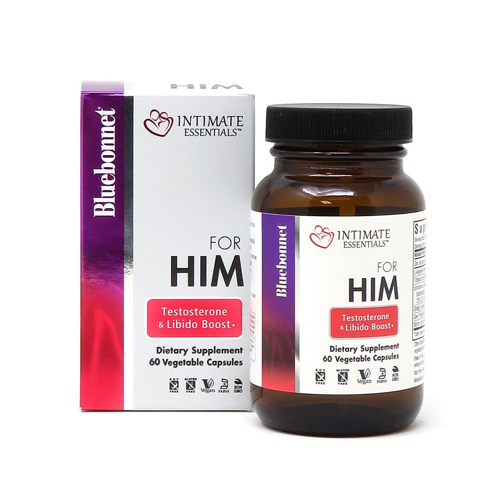 Bluebonnet Intimate Essentials for Him Testosterone and Libido Boost 60 vegcaps