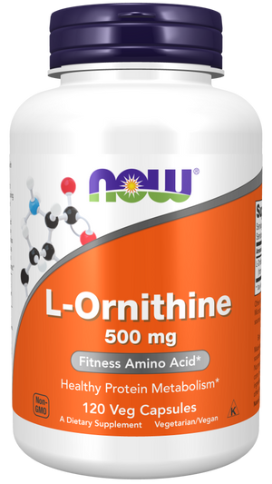 NOW L-Ornithine 500mg - 120 Veg Caps