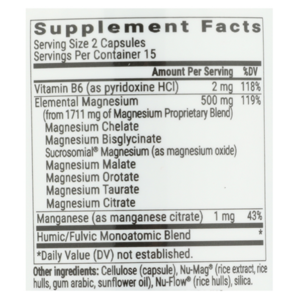 Supplement Facts for BiOptimizers Magnesium Breakthrough Capsules