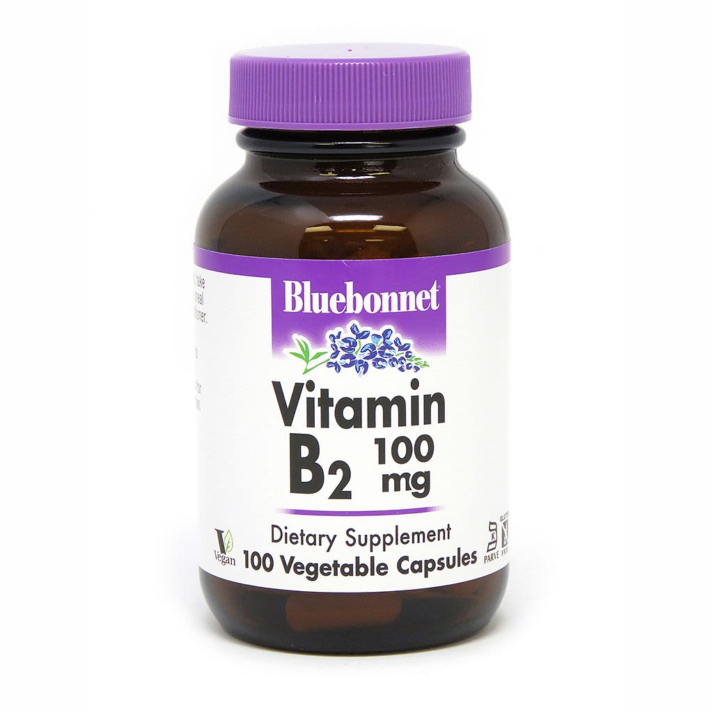Bluebonnet Vitamin B-2 100mg 100 vegcaps