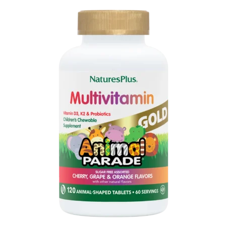 Natures Plus Animal Parade Gold Kids Multivitamin Assorted Flavors - 120 Chewables
